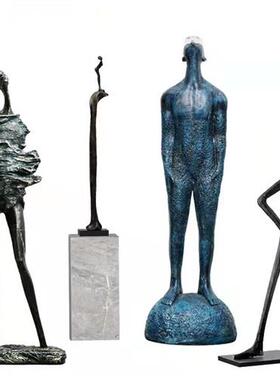 创意抽象人物雕塑摆件售楼处酒店样板间大型玻璃钢落地装置艺术品