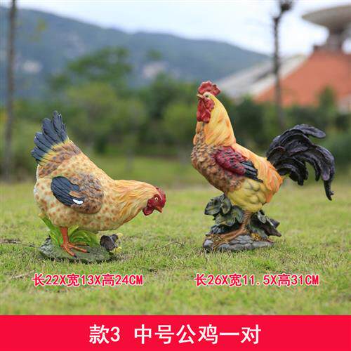 仿真公鸡雕塑庭院农场动物幼儿园别墅装饰工艺品户外母鸡摆件模型