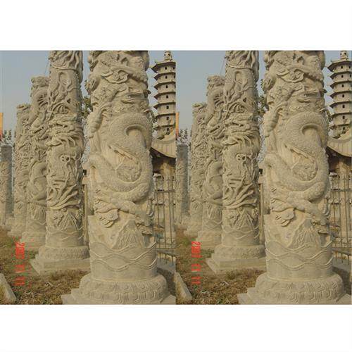 曲阳石雕多少钱景区汉白玉华表哪里卖刻龙石柱子图片