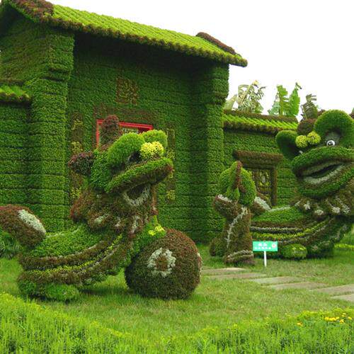 大型仿真绿雕工艺品动物造型国庆中秋节景观绿植雕塑户外摆件厂家