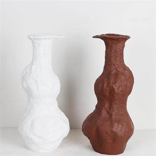 风北欧式树脂花瓶插花复古家居摆件民宿咖啡馆工作室装饰简约