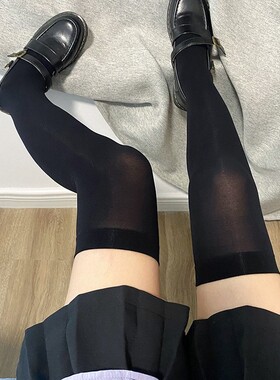春夏日系jk天鹅绒白色丝袜女压力过膝袜性感显瘦大腿袜黑色长筒袜