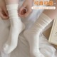 无骨袜子白色女夏款 长袜 ins潮黑色堆堆袜拖鞋 中筒袜涤棉夏季 薄款