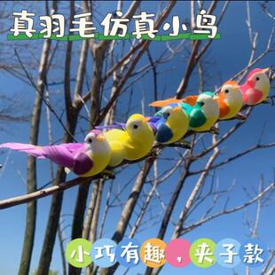 仿真小鸟喜鹊摆件鸟饰品假山墙壁花草幼儿园布场婚庆装饰摆盘摆件