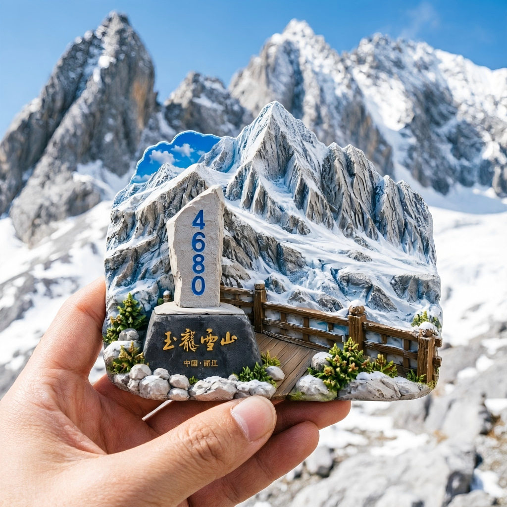 创意玉龙雪山冰箱贴文创云南丽江