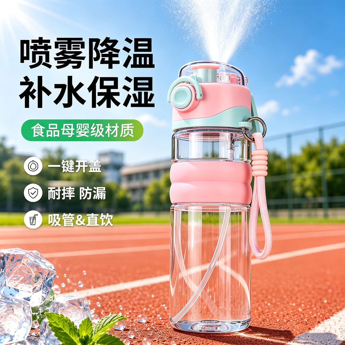 喷雾水杯女生高颜值儿童喷水运动