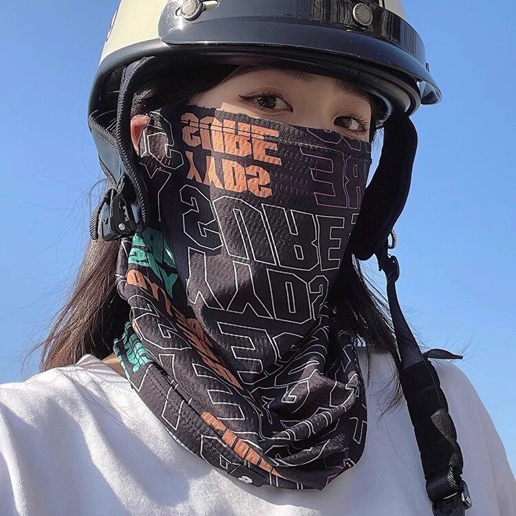 透气遮阳面罩超薄夏天冰丝女士防晒口罩男款护颈围脖脸罩加大加宽