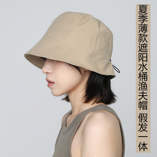 带假发帽子一体女2026新款夏薄款女款化疗后女士光头帽款巨好看的