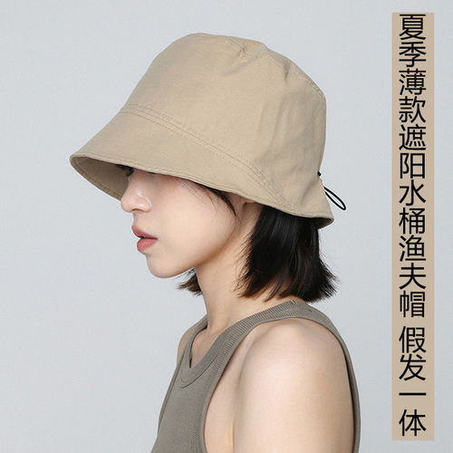 带假发帽子一体女2026新款高端洋