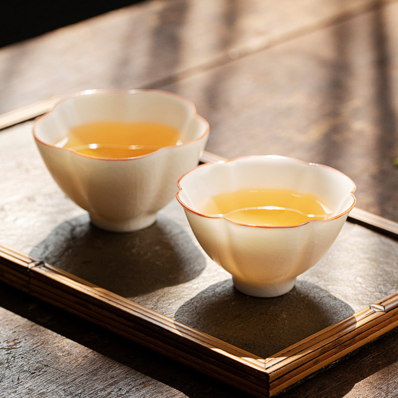 汝窑月白茶杯功夫茶主人杯单杯女高端个人专用喝茶单个陶瓷品茗杯