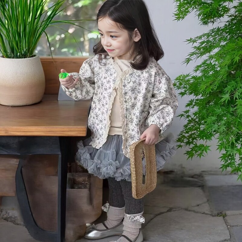 [那子]女童春秋洋气外套女宝内搭打底衫外穿蛋糕裙女宝外穿打底裤