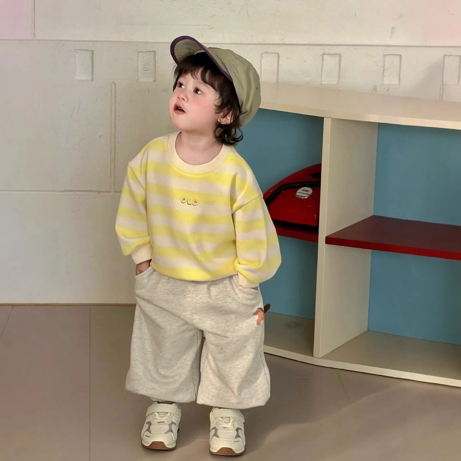 [那子]男童春秋洋气卫衣卫裤休闲套装男宝外穿卫衣外套束脚休闲裤