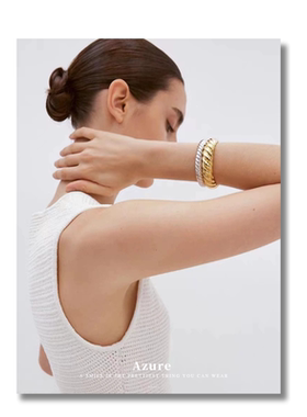 复古麻花手镯女时尚个性简约百搭高级感轻奢小众秋冬氛围感配饰