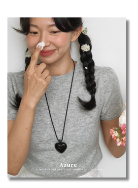 Azure/小众设计感爱心吊坠项链女高级锁骨链2024新款爆款颈链配饰