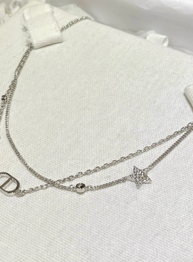 奥米迪奥星星满钻2025新款双层叠戴项链女时尚夏季锁骨链高级颈链