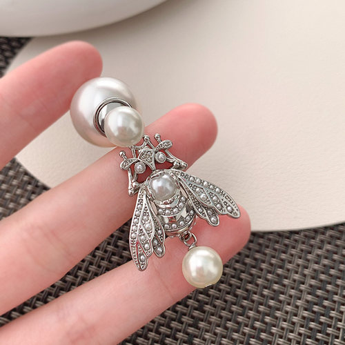 奥米迪奥单只大蜜蜂珍珠耳钉夸张