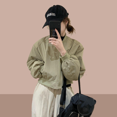 美式复古棒球服夹克外套女