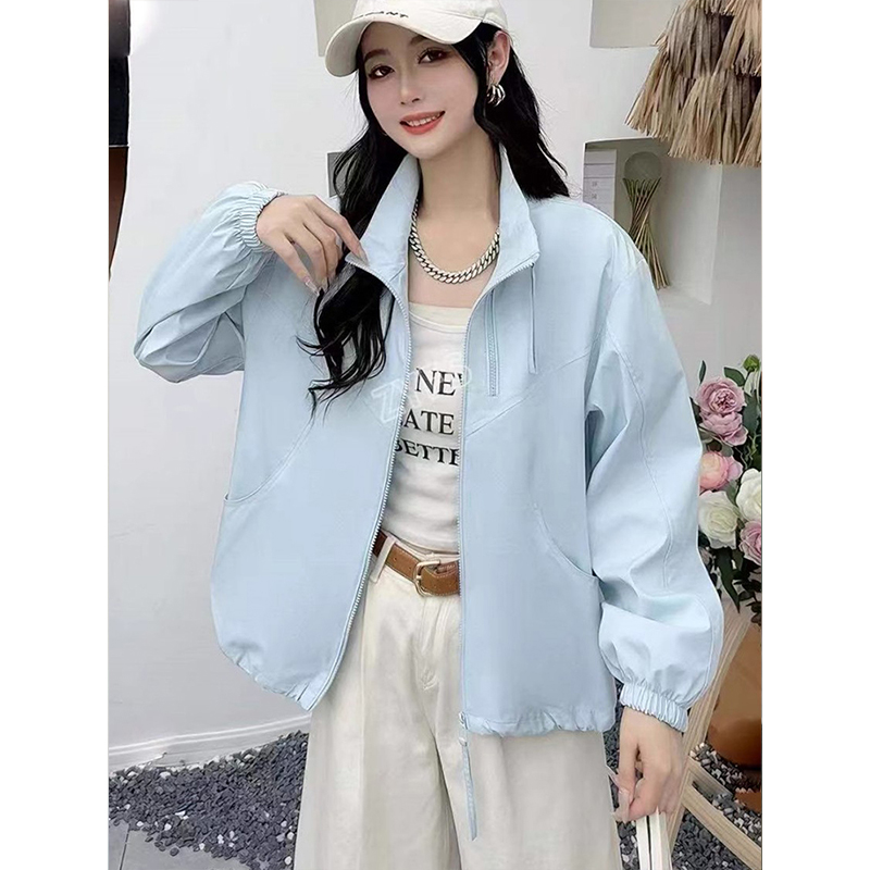 立领短外套女修身显瘦上衣小个子
