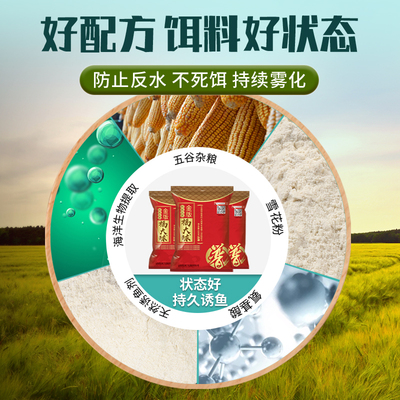 速发拉大球福大球拉丝粉野钓纯小麦蛋白长丝短丝袋装500g