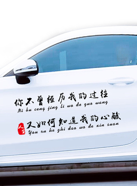 你不曾经历我的过往又如何知道我的心酸车贴抖音快手网红汽车贴纸