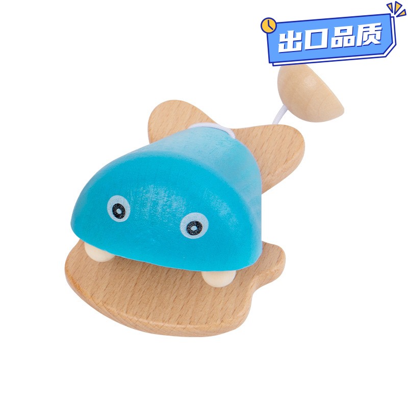 卡通木制彩色奥尔夫打击乐器 婴儿益智动物响板快板玩具CE01