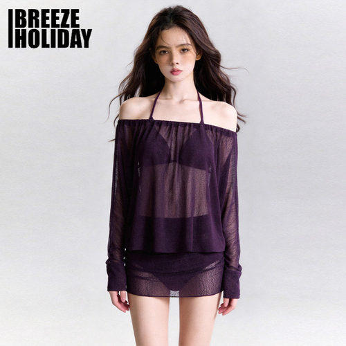 breezeholiday分体泳衣女绝美度假私汤泡温泉小胸独特漂亮泳装
