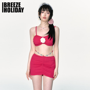 breezeholiday分体泳衣女2024新款 三件套聚拢显瘦度假性感比基尼