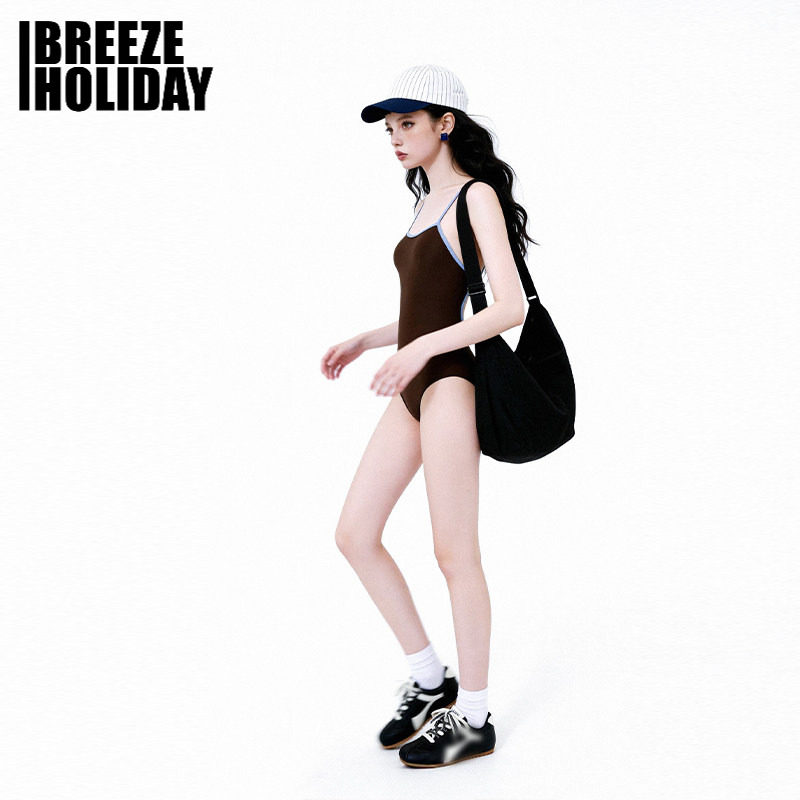 breezeholiday连体泳衣女专业竞速纯欲高级感修身游泳馆游泳装