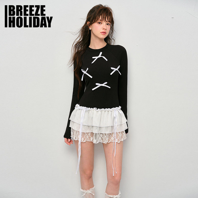 breezeholiday连体泳衣女保守遮肚子显瘦修身温泉度假风学生泳装