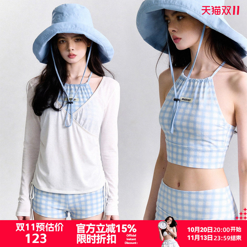 breezeholiday独特漂亮泳衣女性感高级感纯欲度假私汤泡温泉泳装