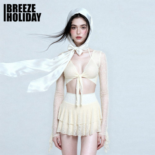 breezeholiday分体泳衣女四件套性感高级感纯欲风度假温泉比基尼