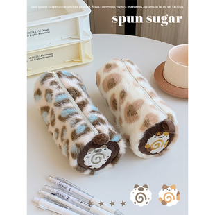 棉花加点糖原创暹罗猫鱼板毛绒笔袋可爱文具盒学生收纳大容量文具