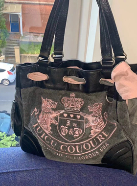 ins网红同款复古时髦辣妹少女撞色手提单肩托特包包2023新款女包