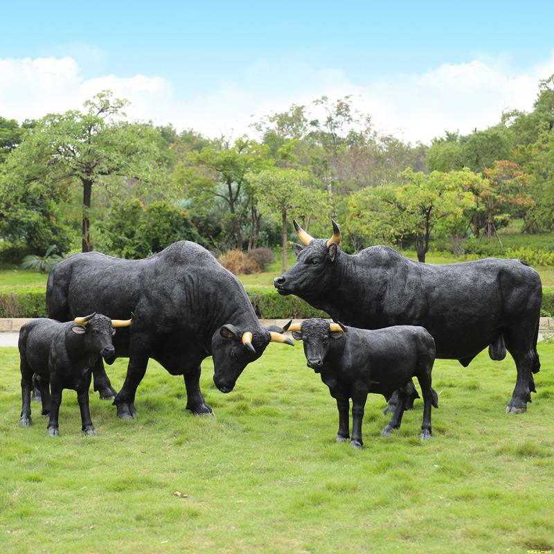 仿真牛摆件大型牛雕塑模型户外动物园林景观小品公园牧场草坪装饰