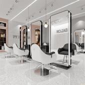 网红理发店镜子带灯美发烫染镜子发廊专用单面双面落地式 剪发镜台