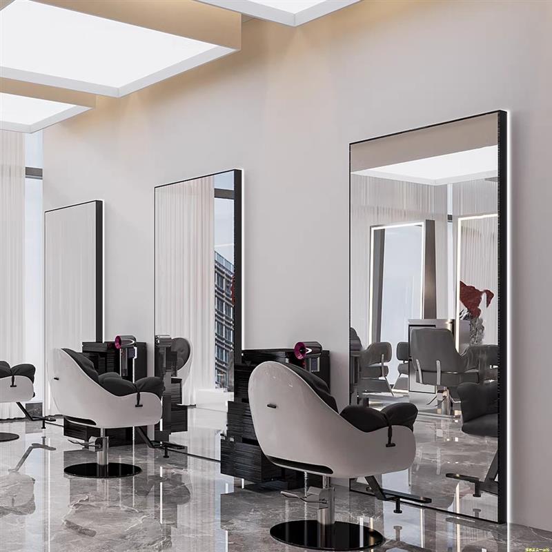 网红方形美容美发镜台挂壁发廊烫染剪发专用镜理发店大镜落地镜子