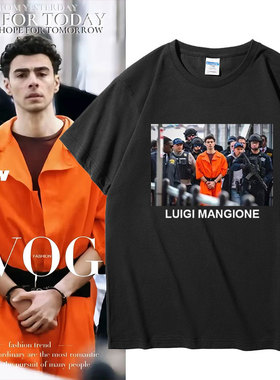 橙色超人照片短袖T恤路易吉曼吉奥内同款囚服衣服Luigi Mangione