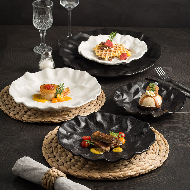 日式创意牛排盘子陶瓷商用菜盘餐厅复古北欧家用西餐盘意境菜餐具,餐饮具,盘,淘宝优惠券,粉丝福利购,淘宝优惠卷