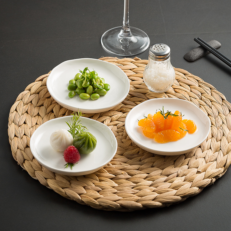 北欧家用味碟创意陶瓷酱油醋碟高颜值小菜碟子纯白小号盘子蘸料碟