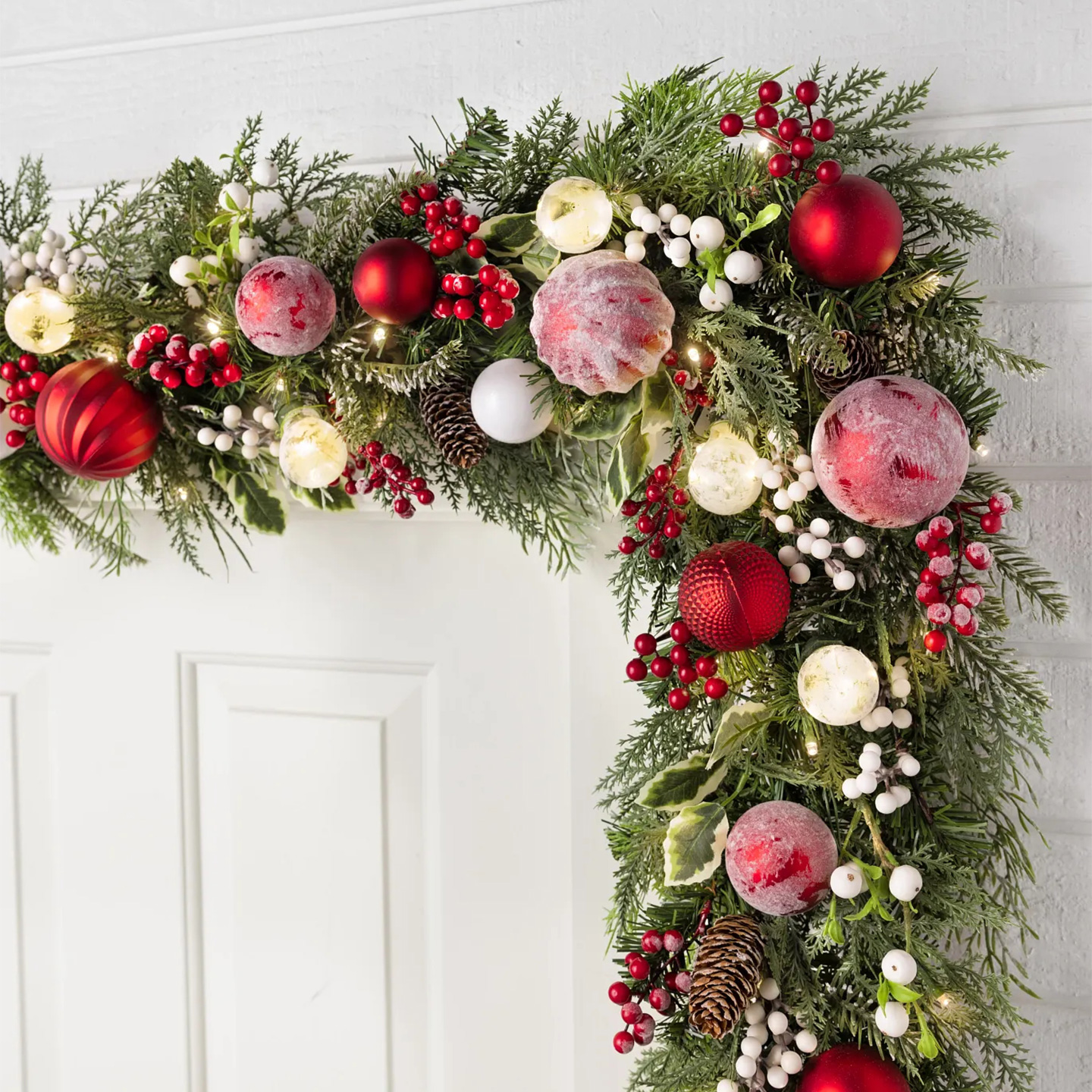 圣诞藤条装饰PE花环门挂件圣诞节装饰品发光圣诞树家用客厅小摆件