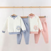 儿童秋衣秋裤 套装 春秋纯棉宝宝衣服婴儿高腰护肚男童女童保暖内衣