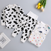 3岁儿童衣服男女童秋裤 婴儿秋衣套装 高腰纯棉新生儿宝宝内衣0