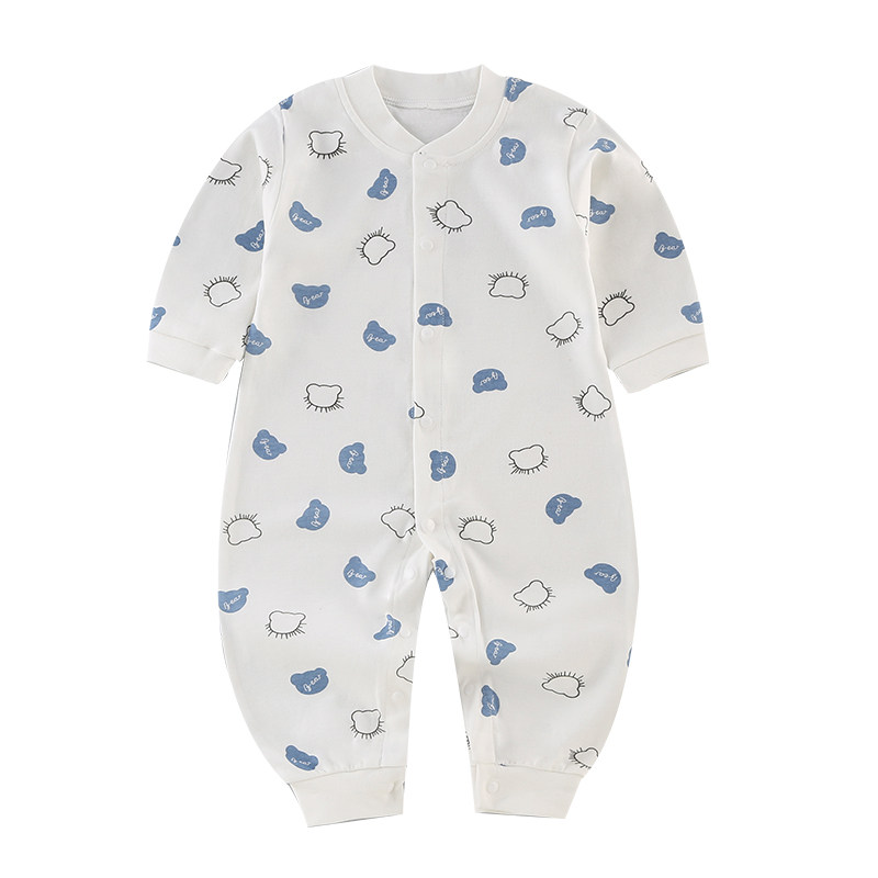 BABY AUTUMN CLOTHES BABY ONE-PIECE ROMPER COTTON LONG-SLEEVED AUTUMN HOME CLOTHES 0-3 YEARS OLD CHILDRENS LONG-SLEEVED ROMPER