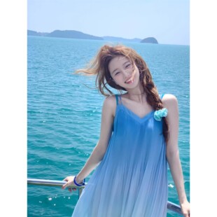 海南三亚度假沙滩裙泰国巴厘岛拍照长裙云南大理洱海穿搭洋装女