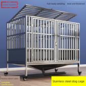 新型不锈钢狗笼加厚方管与厕所直排中等狗托盘漏斗宠物
