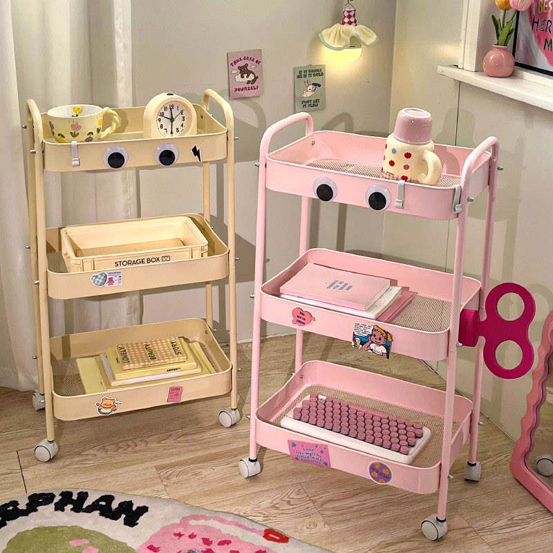 多层落地小推车大容量宿舍卧室收纳层架子可移动好物文具书本置物