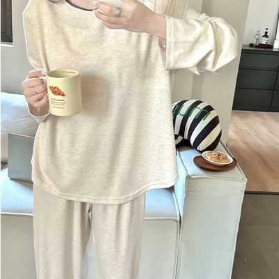 秋冬季2025新款慵懒风棉羊绒套头睡衣女款带胸垫一体保暖套装薄绒