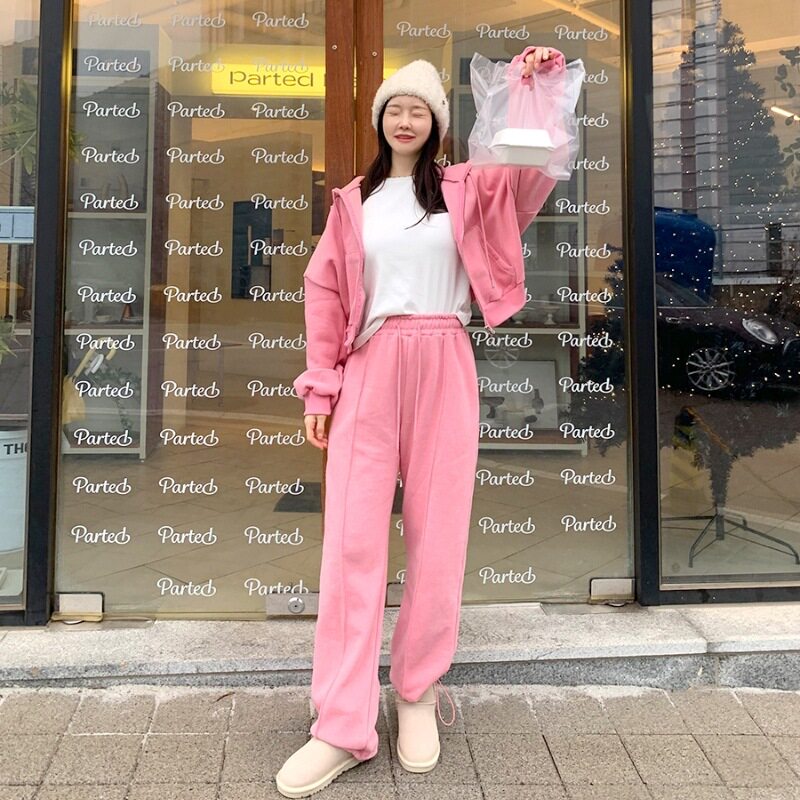 新款2026秋加绒款式时尚连帽宽松套装女个性街头运动风休闲套装女