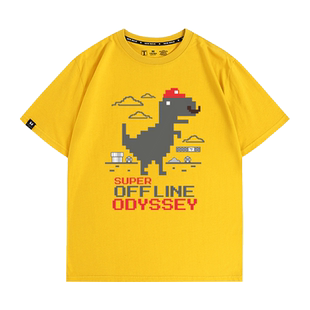 超级马里奥奥德赛游戏极客小恐龙程序员周边短袖夏季男士纯棉T恤