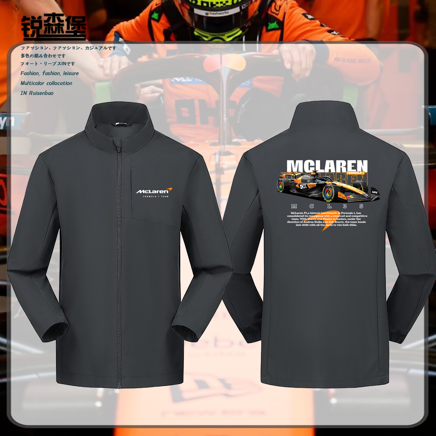 迈凯伦F1兰多诺里斯立领冲锋衣